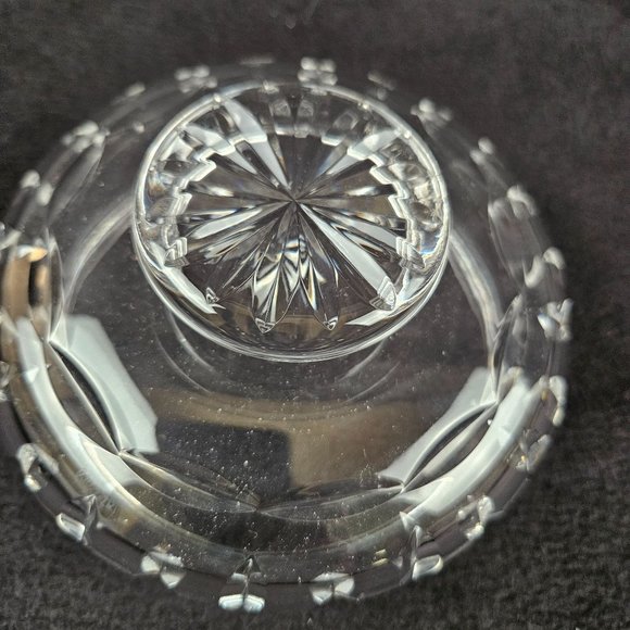 Crystal Footed Candy Dish Nut Treat Bowl Pedestal Base Clear Starburst Wedges - Picture 4 of 8